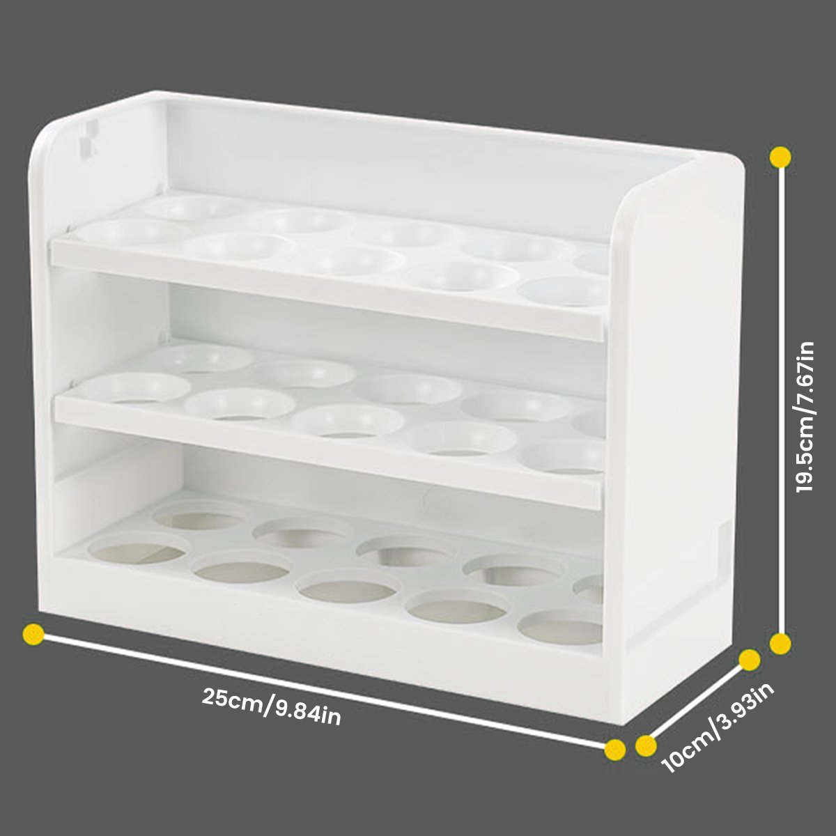 3-Layer Egg Storage Box (White)