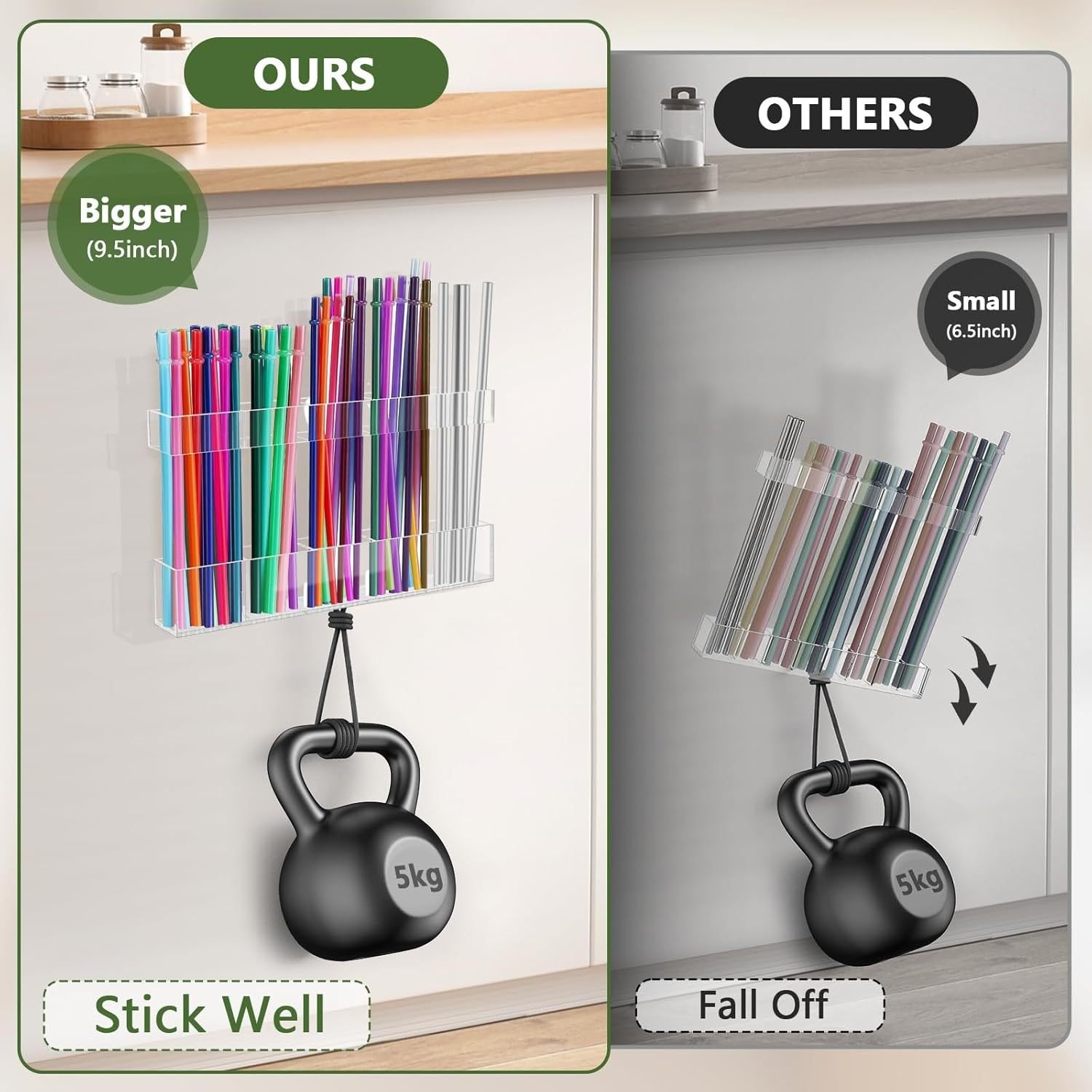 🔥Straw Holder for Cabinet Door-2025 Reusable Utensil Storage for Kitchen Cupboard